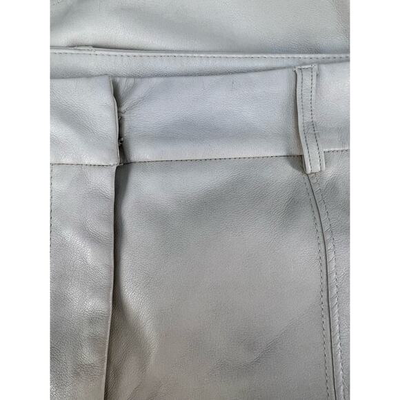 7 For All Mankind Pants Women's Size L Light Beige Faux Leather Wide Leg - Picture 7 of 11